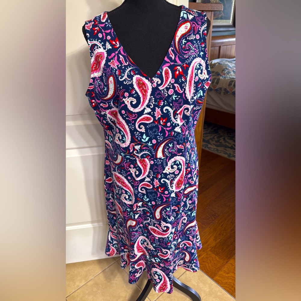Talbots dress. Size Large. A-line. Zip up. Cotton & poly blend $22